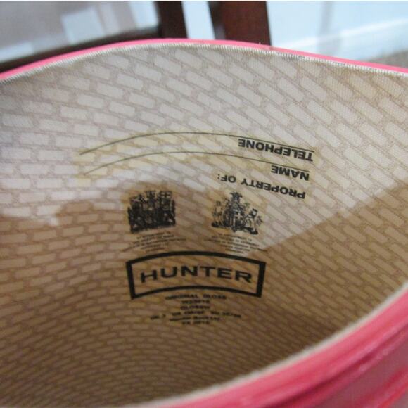 Hunter Pink Original Gloss Rain Boots Sz 5F - Picture 4 of 7